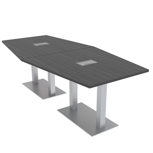 Skutchi Designs 45 in W, 96 in L, 29 in H, Engineered Wood Top, Grey HAR-HEX.IR-46x93-DOU-ELEC-ASIANNIGHT - main